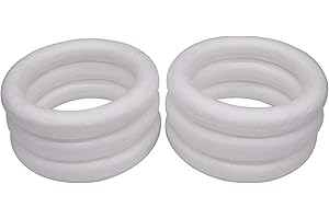 Crafare | 7.8-Inch White Craft Foam Wreath, Polystyrene Round Foam Rings