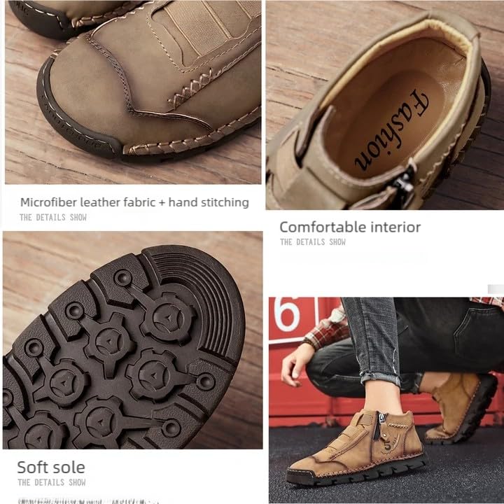 Matufit Men’s Handmade Cowhide Orthopedic Loafers – Waterproof Non-Slip Leather Shoes, Fashionable Corrective Walking Shoes4