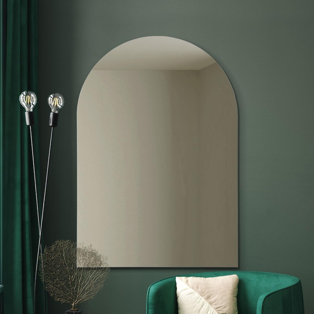 The Arcus New Extra Large Frameless Arched Mirror -40"" X 28"" 100 X 70CM