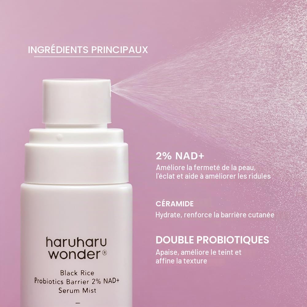haruharu wonder Coffret Routine Barrière Probiotique avec essence barrière, brume NAD à 2% et crème aux 5 céramides