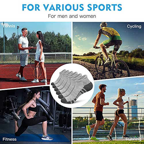 Ankle Running Socks Cushioned Low Cut Tab Athletic Socks For Men And Women Moisture Wicking Arch Support Sports Socks 6 Pair #TOP5