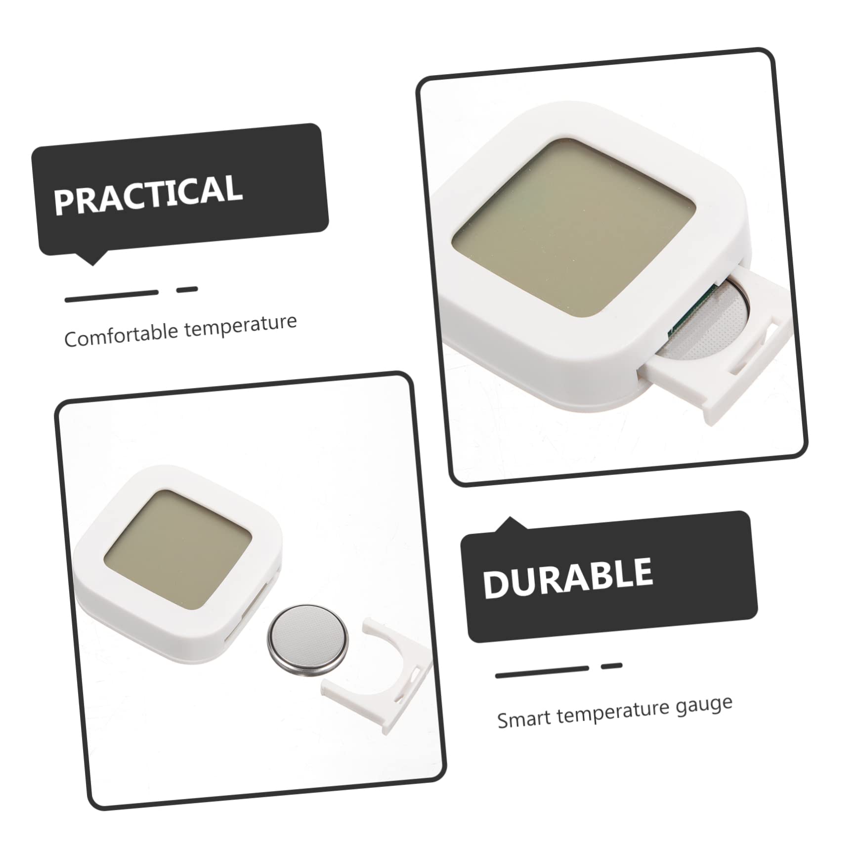 Happyyami 5pièces Thermomètre Digital Pour Aquarium Thermomètre Autocollant Lcd Précis Capteur Externe Lecture Rapide Toutes Les Secondes Pour Terrarium Et Fournitures Aquatiques