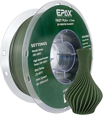 29 – EPAX High Speed PLA+ 3D Printer Filament, Fast PLA 3D Printing Filament, 1.75mm, Dimensional Accuracy +/- 0.03 mm, 1KG Spool (Military Green…
