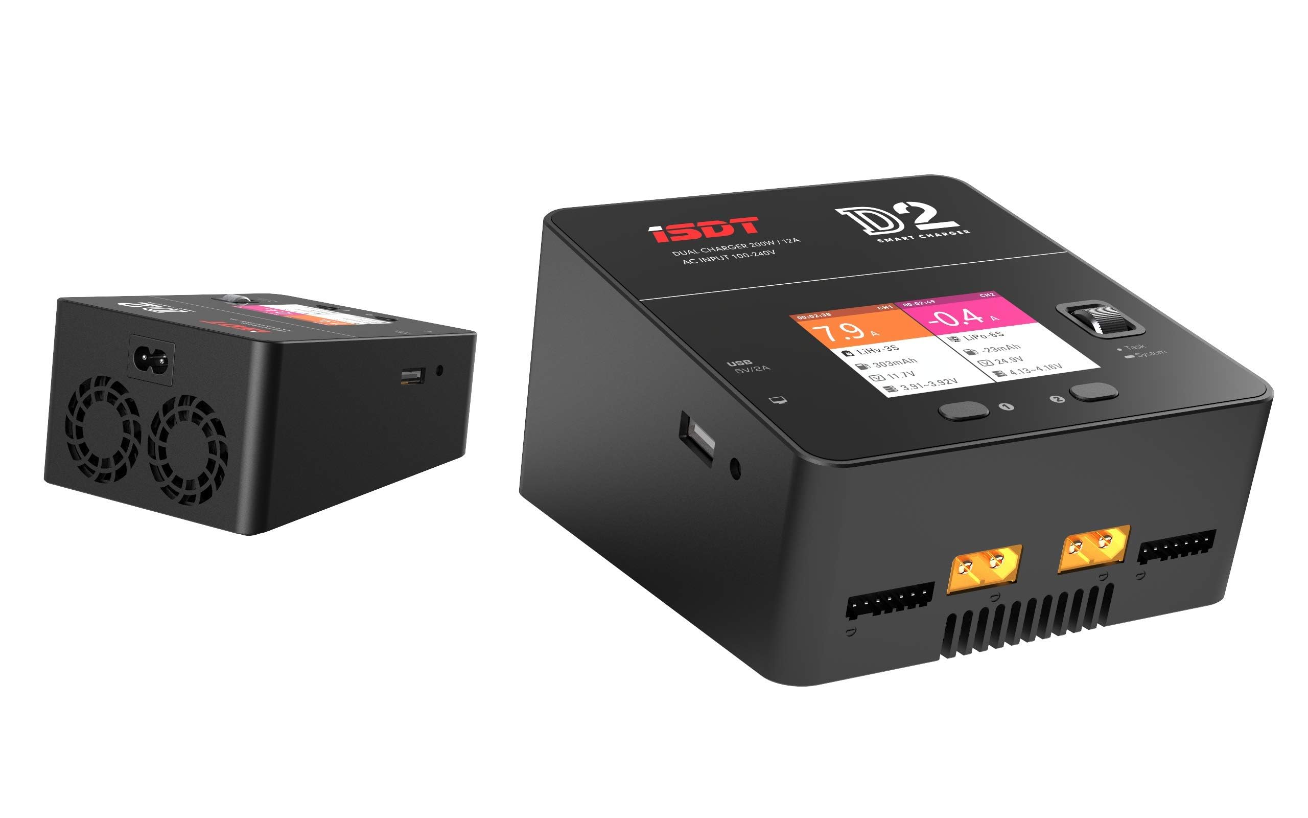 ISDT D2 Mark 2 200W 12A Netzteil Lipo Akku Batterie Balance Ladegerät Entlader AC DC Dual für Rc Modelle 1-6S Li-ion Life NiCd NiMH LiHV PB