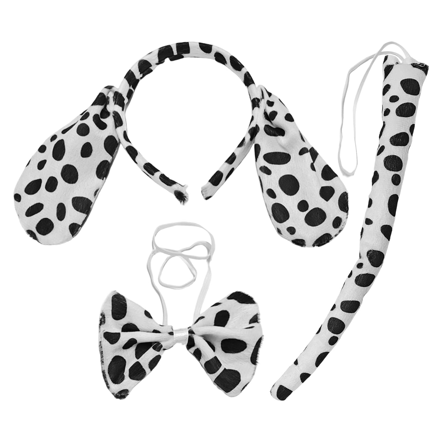 NIDHFG 1 Piece Headband, 1 Piece Bow Tie And 1 Piece Tail, Spotted Dog Costume Accessories, Role Play Accessories, Masquerade Costume.