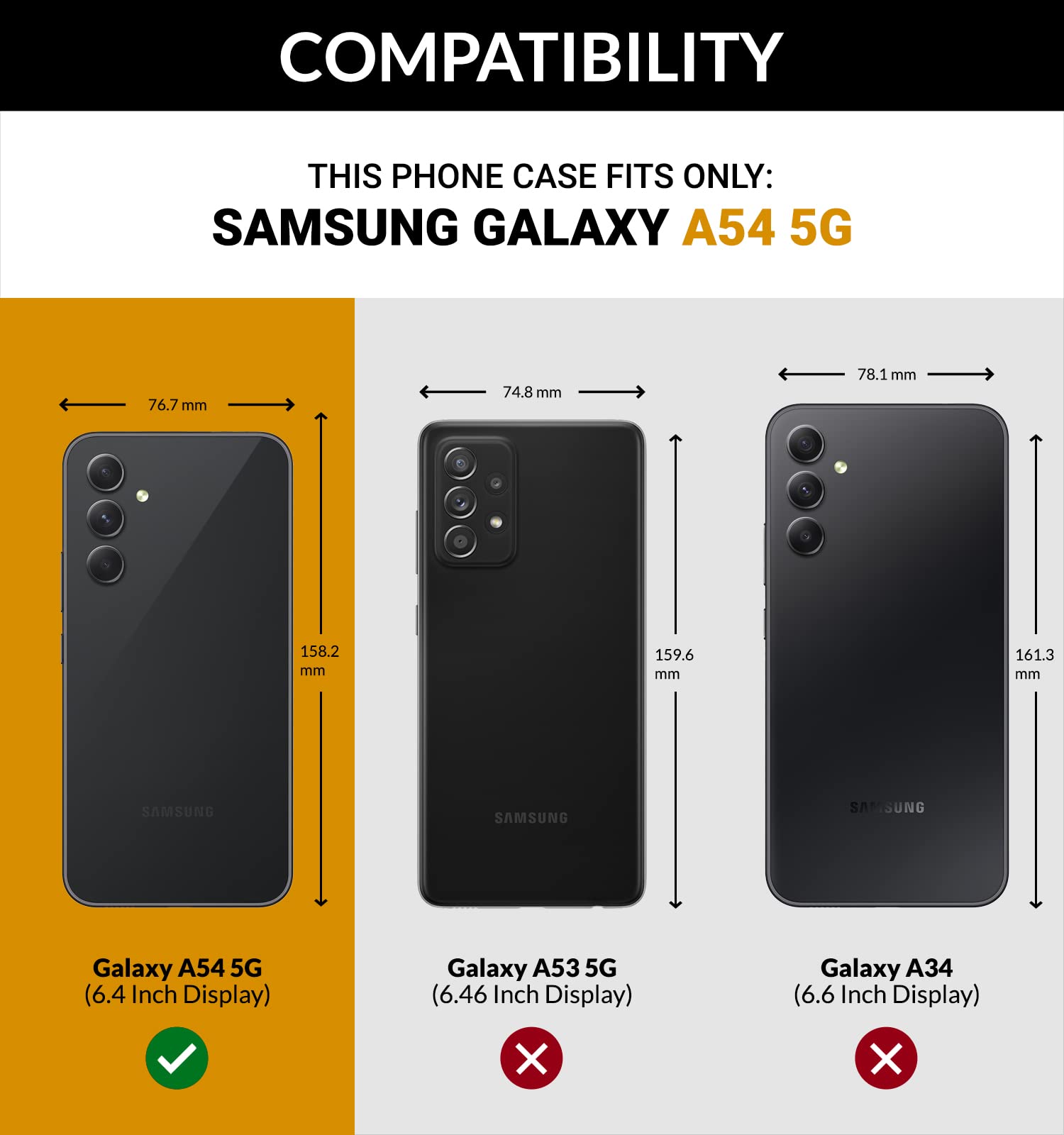 SURAZO Etui na telefon komórkowy Samsung Galaxy A54 z prawdziwej skóry premium – odporne na uderzenia skórzane etui na telefon komórkowy [przegródka na karty, funkcja stojaka, brelok do kluczy] etui