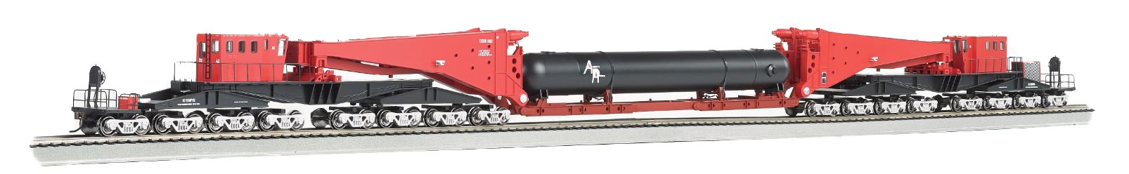 Bachmann Industries 380 Ton Schnabel Retort/Cylinder Load Freight Car, Red/Black
