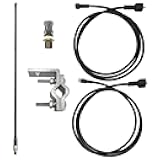 5 Pcs - 2 ft Antenna & Connector & Mounting & 12 ft RF Coax Cables (Compatible with Various Truck Mirror Brackets & CB Models of Radioddity Luiton)
