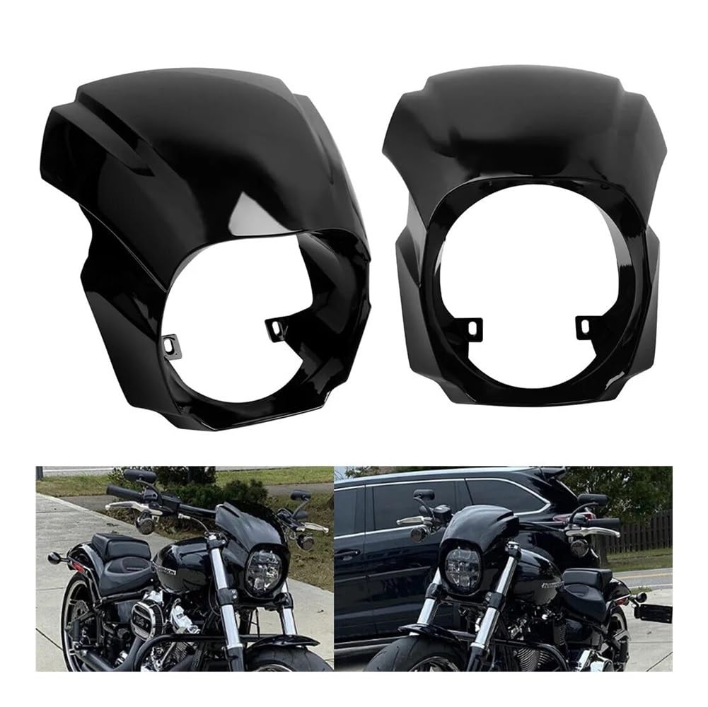 Pare-Brise déflecteurs Moto Masque De Carénage Phare Avant Moto, Noir Brillant, pour Softail Breakout FXBRS 114 FXBR 107 2018 – 2022