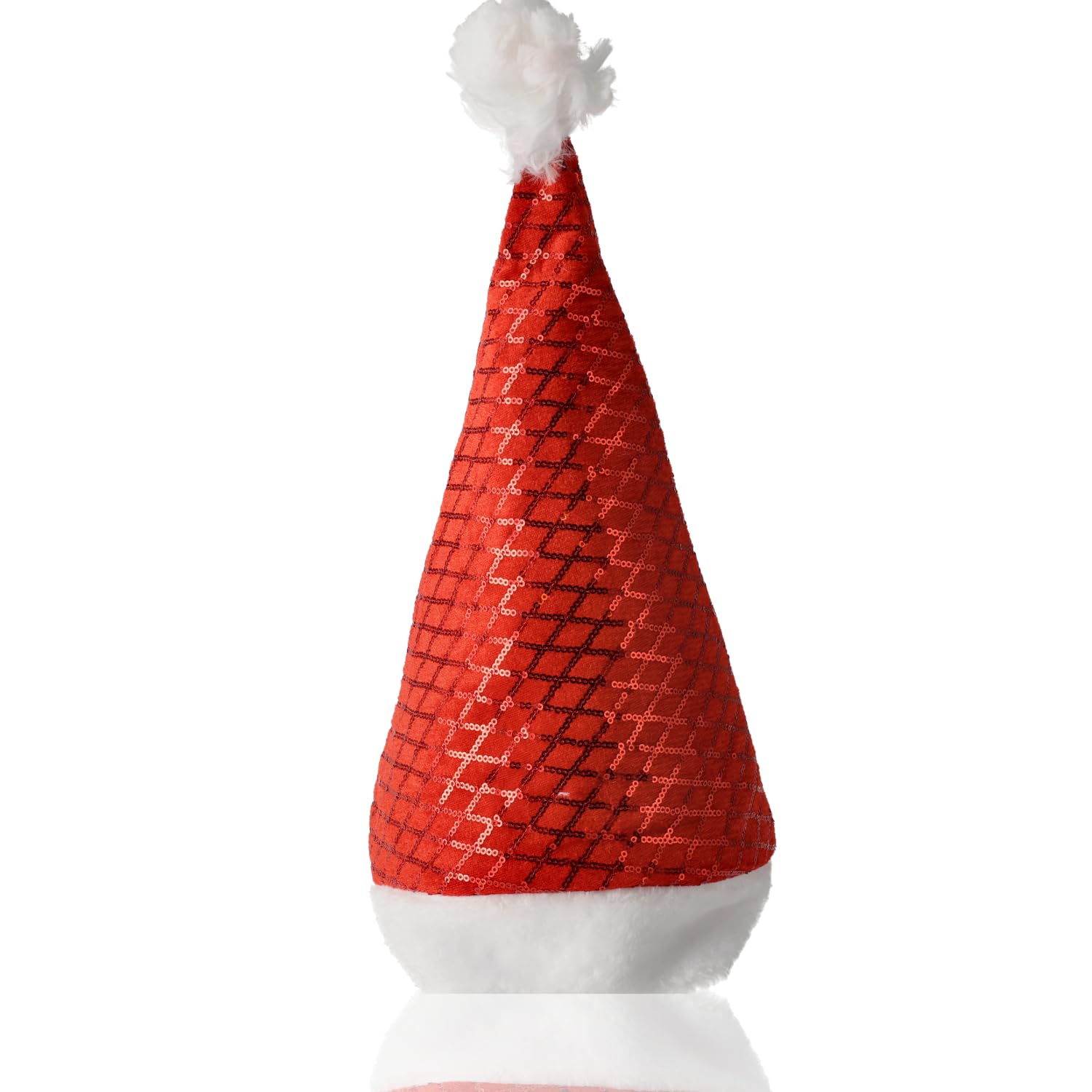 Chapeaux de Noël Adultes et Enfants, Taille de la Tête 54-56, Bonnets à Paillettes pour Les Vacances de Noël Nouvel An, 12 Pièces, Rouge