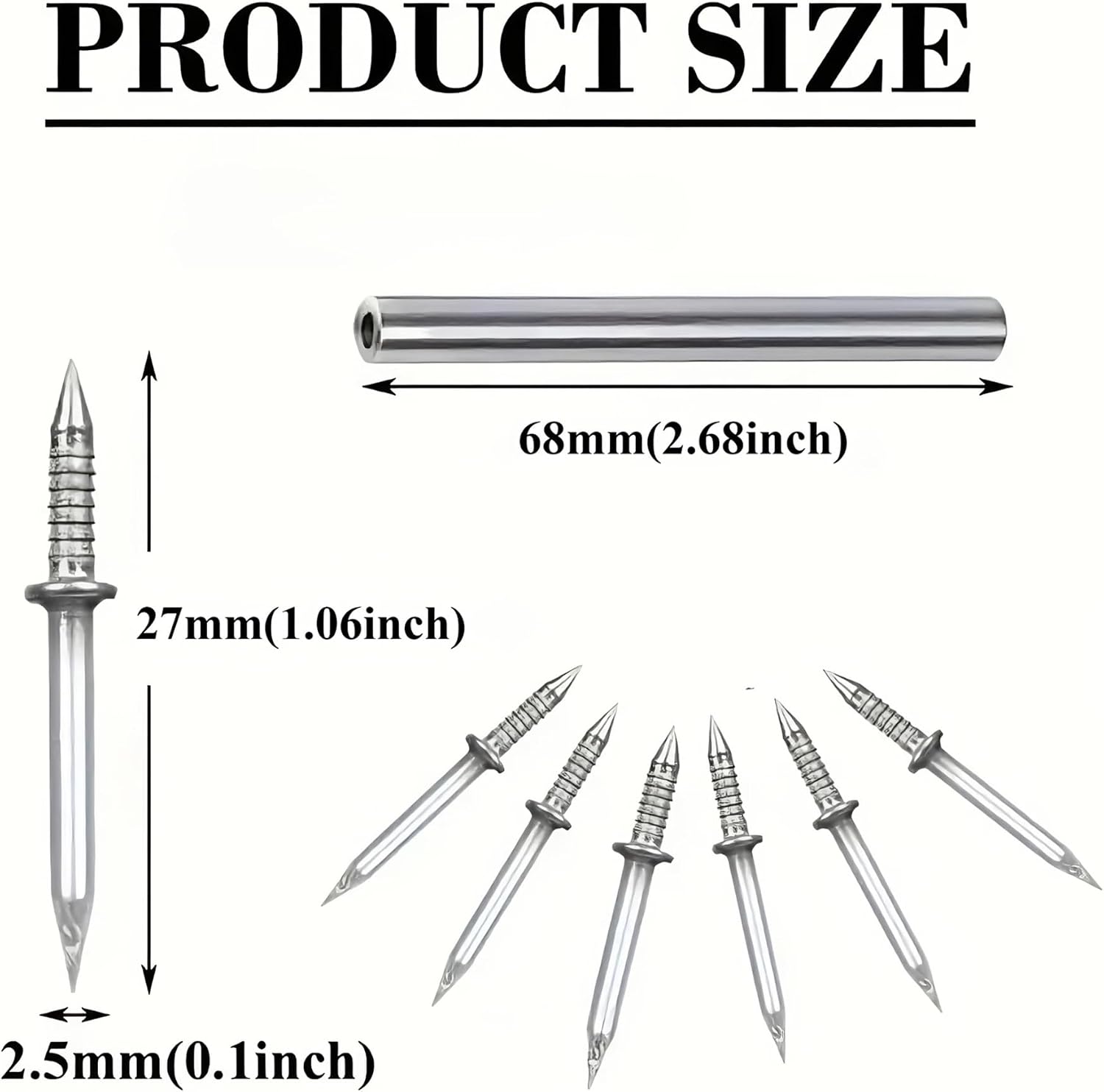 50/100pcs Seamless Thread Double Head Nails Without Marks Wood No Trace Fixator with 1pcs Specific Sleeve Tool(150PCS)