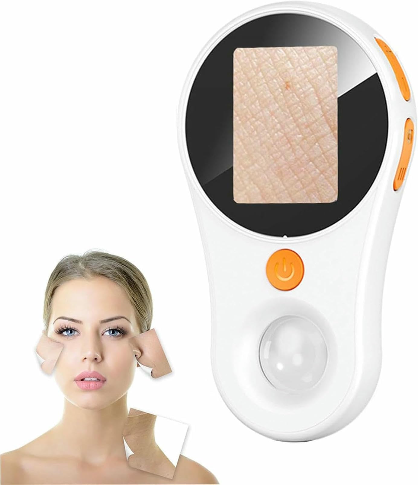 Analizzatore Cutaneo Dermatoscopio Portatile, con Schermo 1080P E 8 LED, Microscopio Digitale Wireless con Lente d'Ingrandimento 500X per Cuoio Capelluto E Pelle del Viso