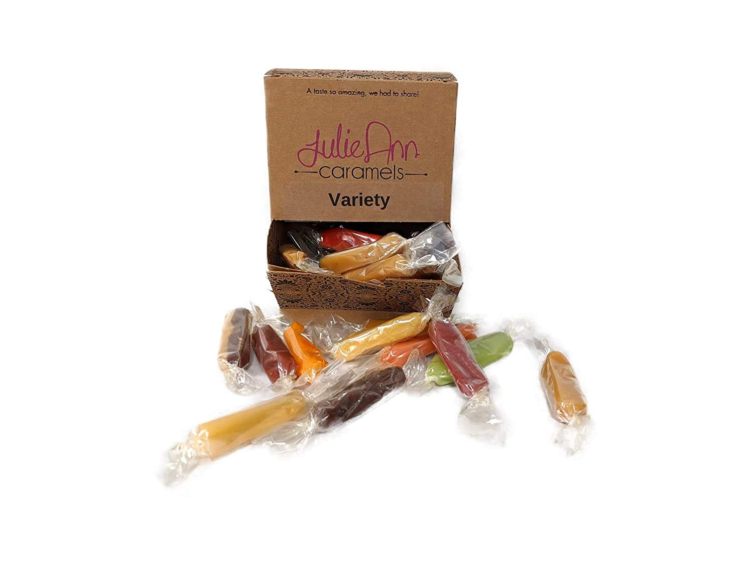 JulieAnn Handcrafted Gourmet Caramel - Variety Pack Sampler (15 Flavors!): Family Recipe, Fresh and Natural Ingredients (No preservatives) (32 Ounce | 60 pieces total)