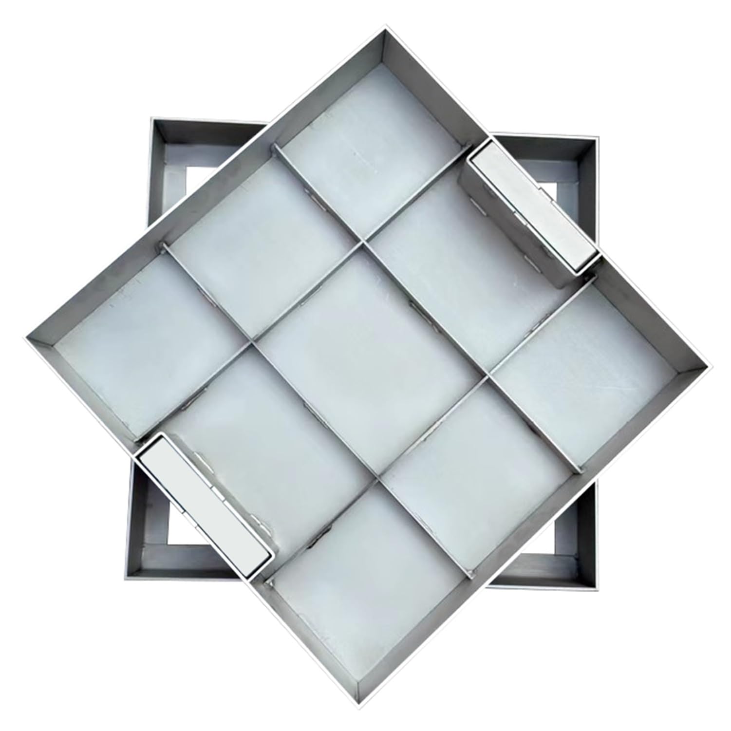 Tapa De Arqueta Y Marco De Acero Inoxidable 304, Con Asa Retráctil, Cuadrada Incrustada Tapa Para Fosa Séptica, Para Uso En Interiores Y Exteriores(80x80cm)
