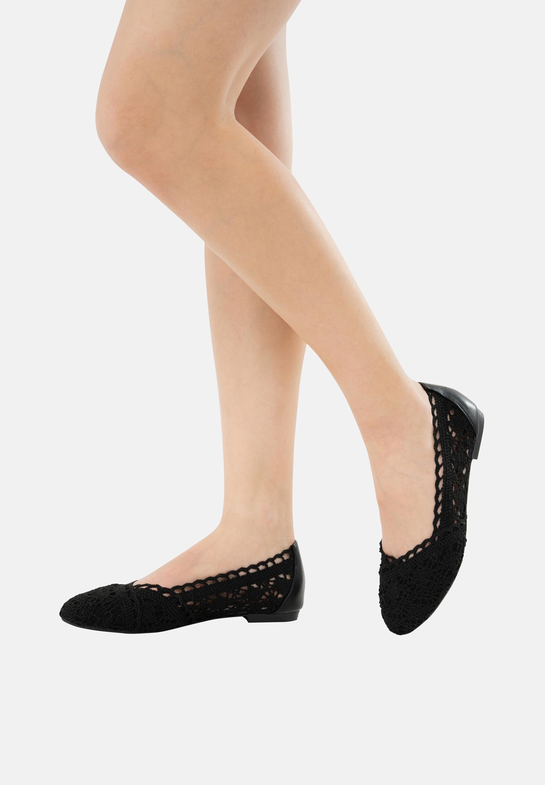 Elara Donna Ballerine Comode Slip-On Pizzo Chunkyrayan