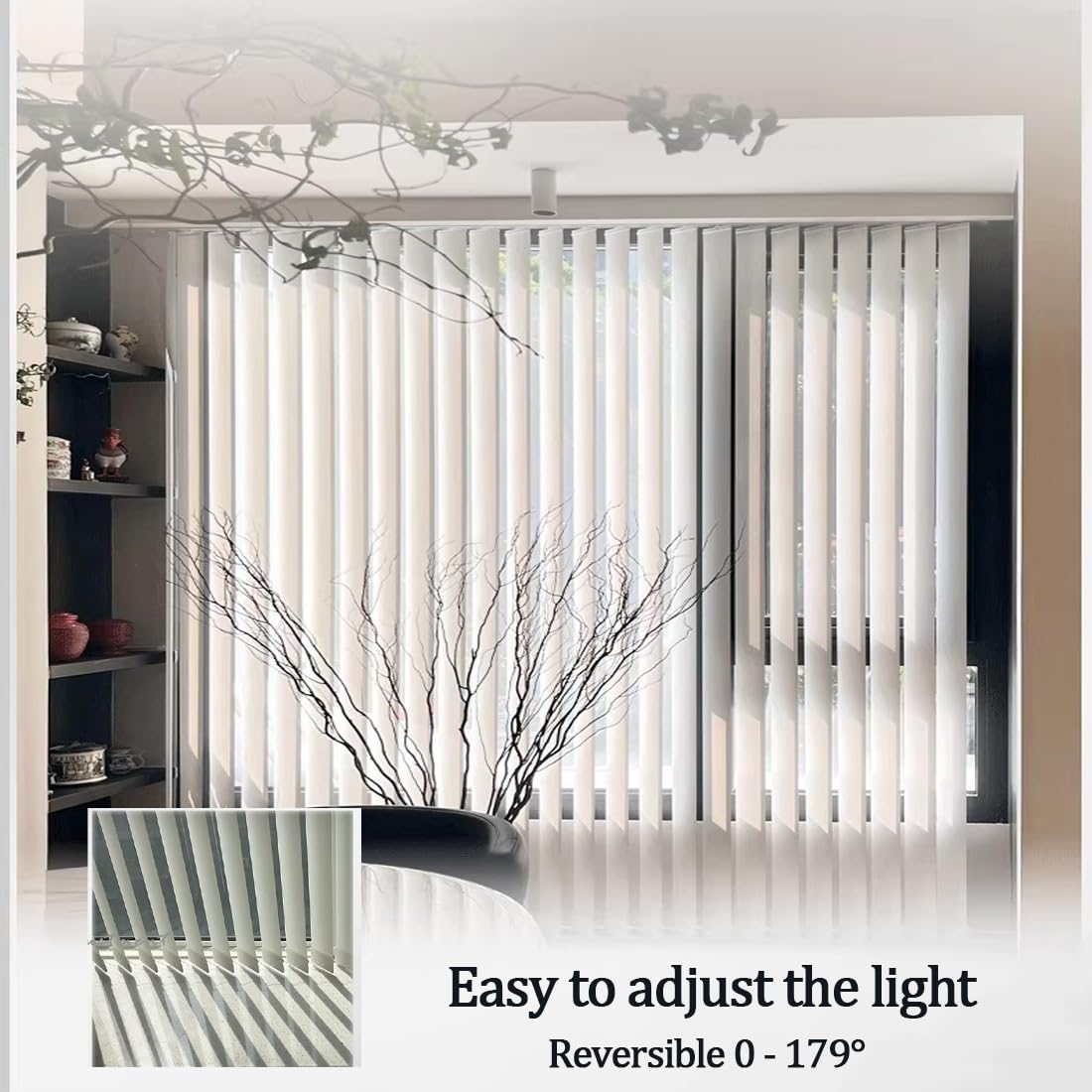Estores Opacos Veales Cortinas Térmicas de Privacidad para Puertas de Patio Lamas Veales con Accesorios Gris 280x360cm - Control de Luz y Aislamiento