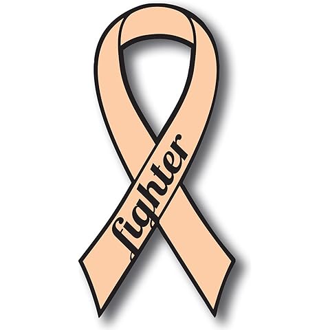 Magnet Me Up Support Uterine Cancer Fighter Peach Ribbon Car Magnet Decal, 3.5x7 Inches, Heavy Duty Automotive Magnet for Car Truck SUV, Support Loved Ones with Comforting Items, Crafted in USA