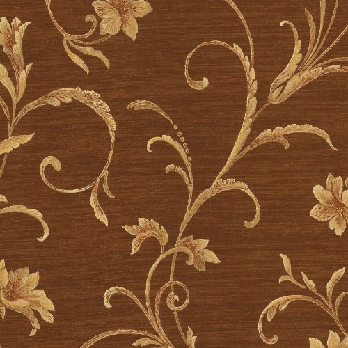 Papier peint feuilles marron Athena l elegance de la collection Fairwinds Studio chez vous