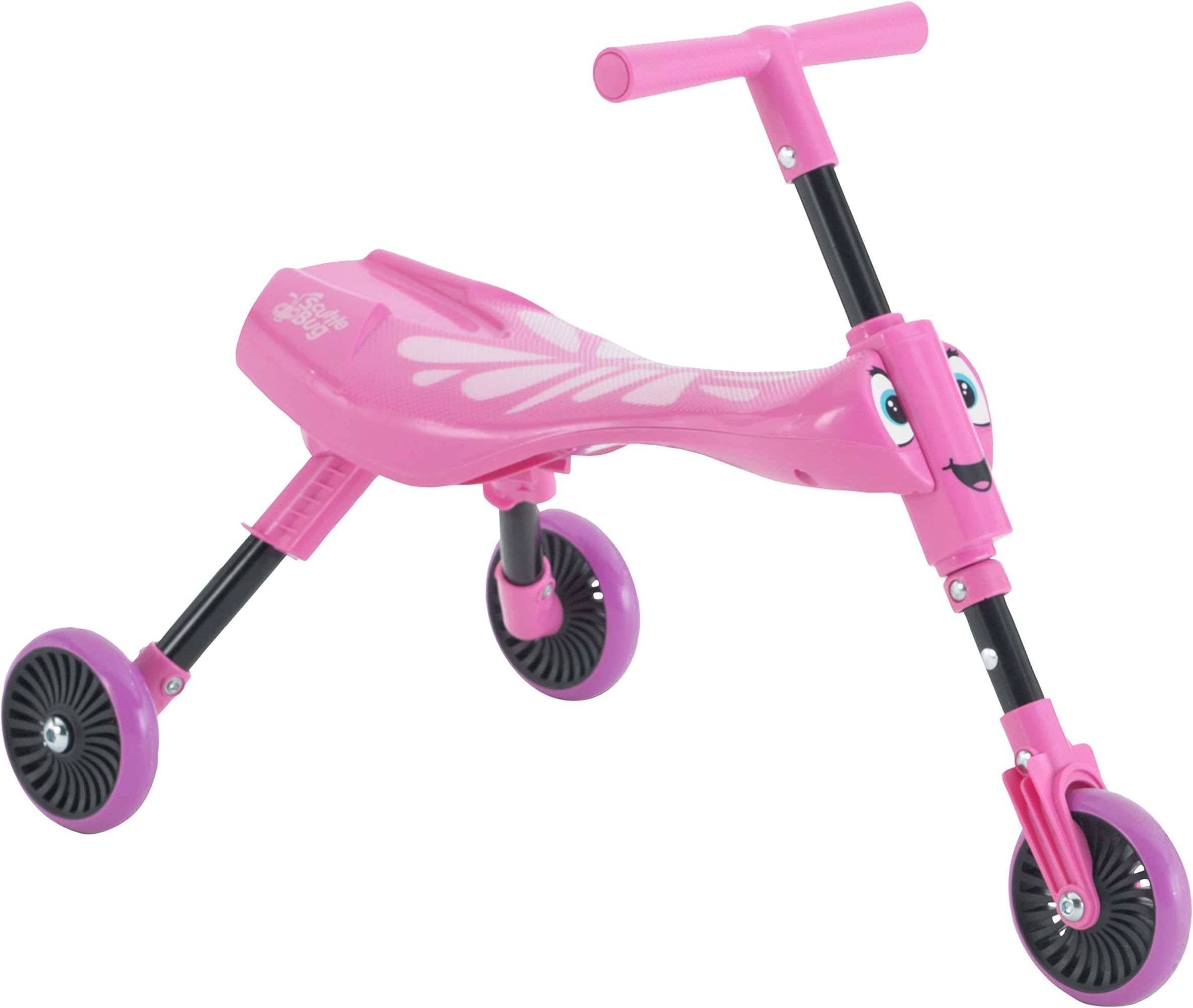 Scuttlebug Butterfly 3-Wheel Foldable Ride-On Tricycle for 1+ Year Old Boys and Girls, Fun Indoor and Outdoor Trike, No Surface Scratches, Ride on Toddler Bike for Toddler’s Balance and Motor Skills