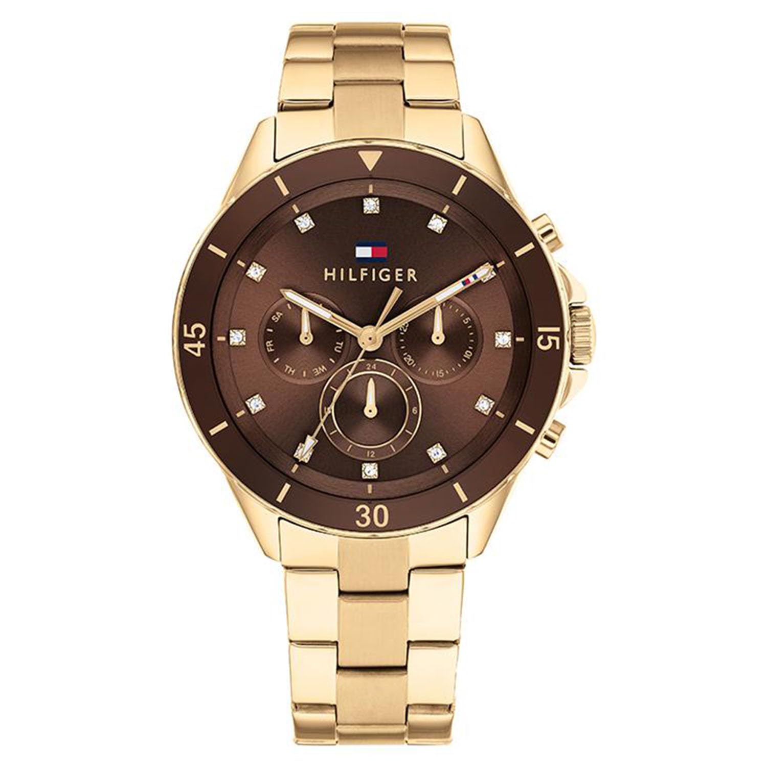 Mellie with Qtz Multifunction Brown Dial Gold Strap Watch for Women - NTTH1782709-image-43