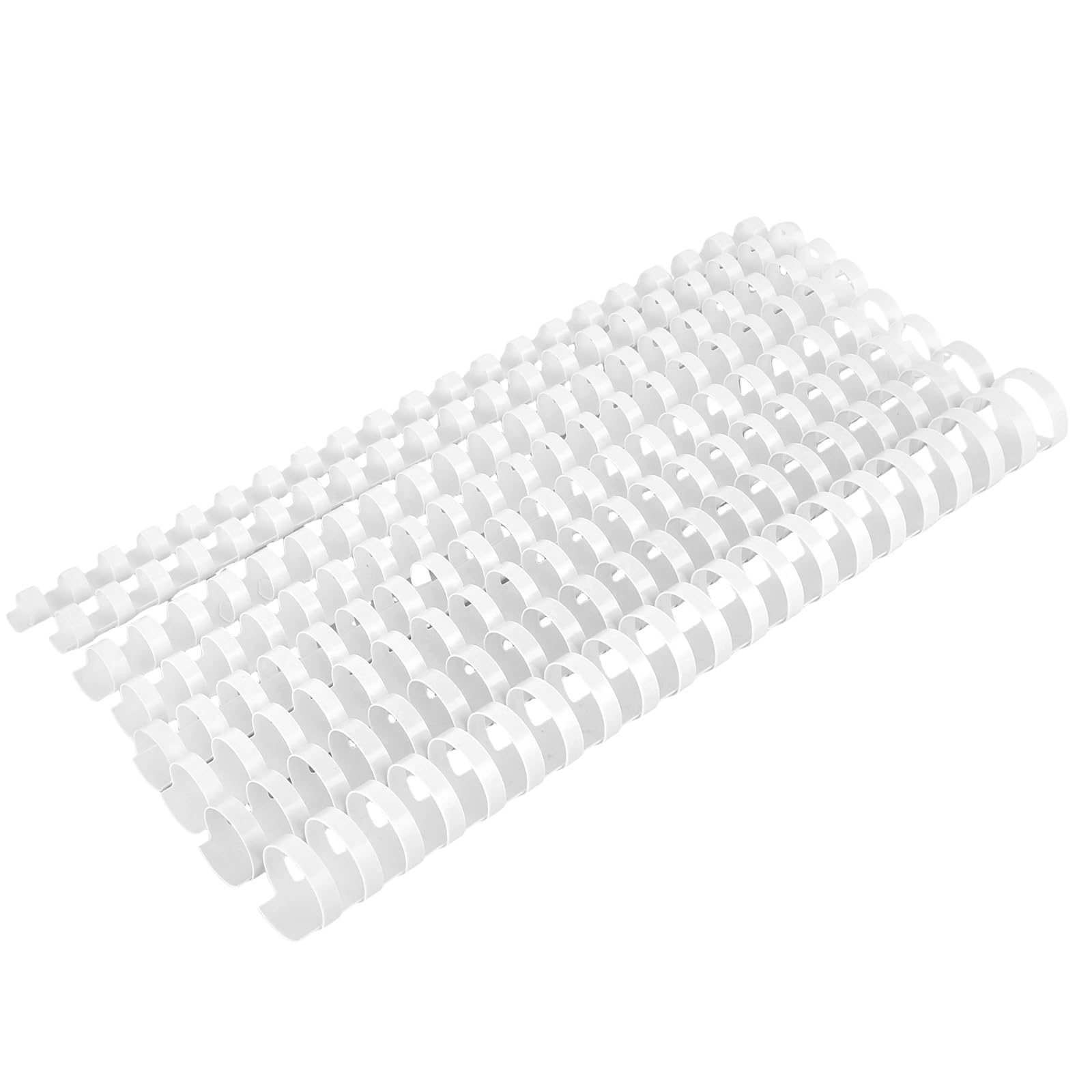 Swylexn 160Pcs Multi-Size Binding Combs, White 10/12/14/16/18/20/22/25MM Comb Binder Spines, 60-200 Sheet Binding Capacity, 21 Rings, Suitable for A4 Documents, Notebooks