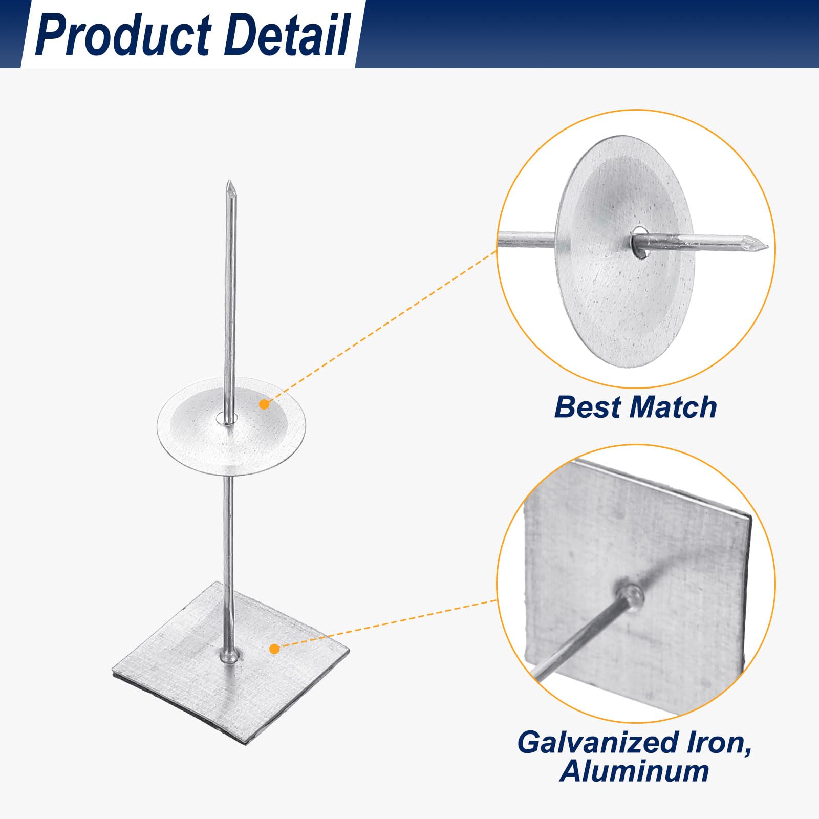 PATIKIL 70mm Self Stick Insulation Pins - Image 3