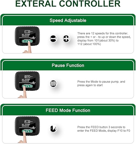 Miniatura 4 de Bomba de agua para acuario de 4800 GPH de 36 V CC con controlador, sumergible de 105 W y bomba de retorno en línea para peceras, fuentes, sumidero,
