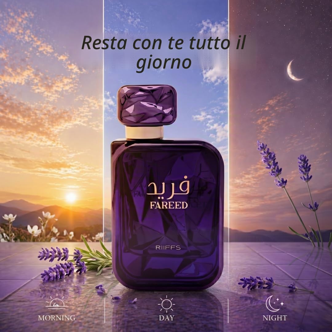 RiiFFS Parfums Fareed Eau de Parfum da uomo, profumo fresco speziato a lunga durata, con cetriolo, cardamomo e ambra, fragranza araba di lusso, 100 ml