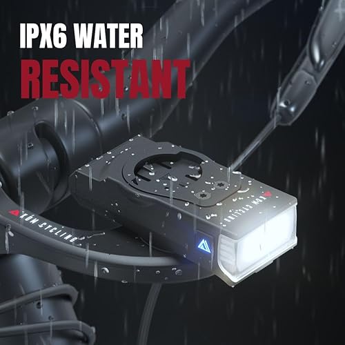 Miniatura 5 de KOM Cycling - Luz delantera de bicicleta de liberación rápida de 1000 lúmenes, diseñada para soportes Wahoo y Garmin con cuarto de vuelta, 6 modos,