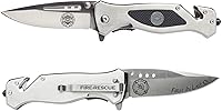 Vista 1 de Military Gift Shop Cuchillo de bolsillo para bombero y primer respondiente para hombres Cuchillo de rescate de EE. UU. Cuchillo de bombero