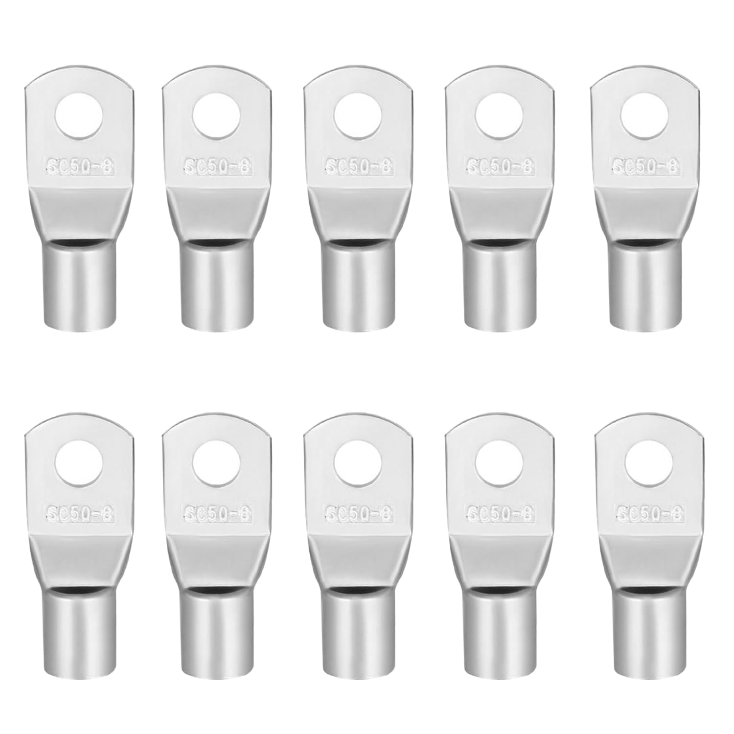 SIXHAOBU 10x Rohrkabelschuhe 50 Mm² M8 – Verzinnte Kupfer Ringkabelschuhe Für Batteriekabel, Kfz & Verteilerkästen