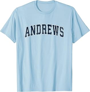 Andrews Texas TX Vintage Sports Design Navy Design T-Shirt
