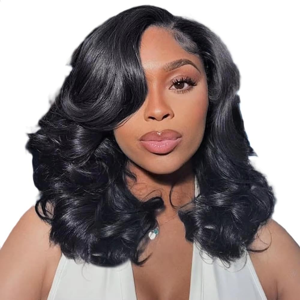 Haarpflege 180% Dichte Bob Body Wave Wear And Go Kleberlose Perücke Für Frauen 100% Echthaarperücken Vorgezupfte Spitze(10inches)