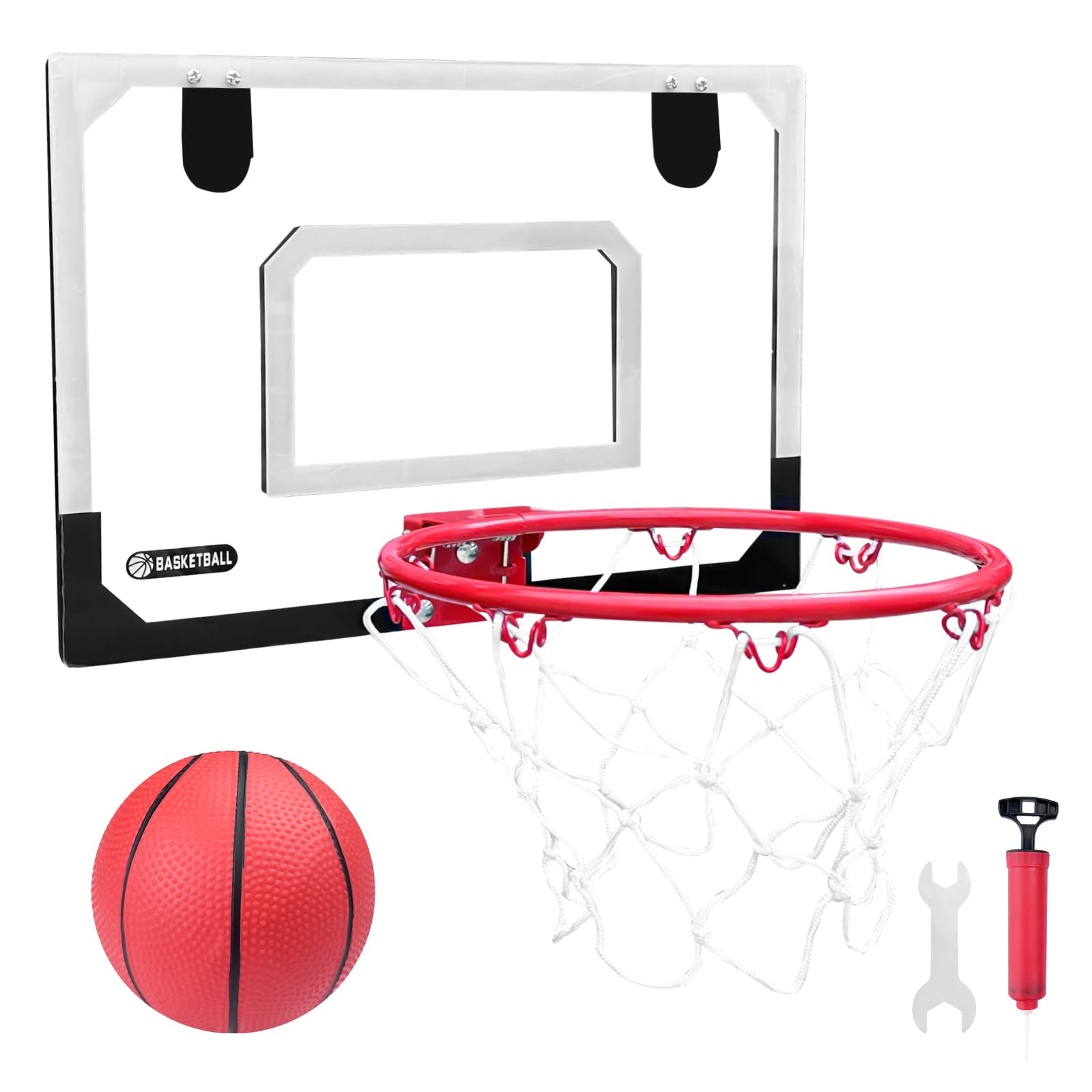 Newpop Canestro Basket da Camera, Minis Hoop Baskets, Canestri da Basket Bambinis, Set da Pallacanestro, Palla Canestros e Cerchio, Giocattolis Sportivi per Bambinos, Adatto Essere Appeso alle Porte