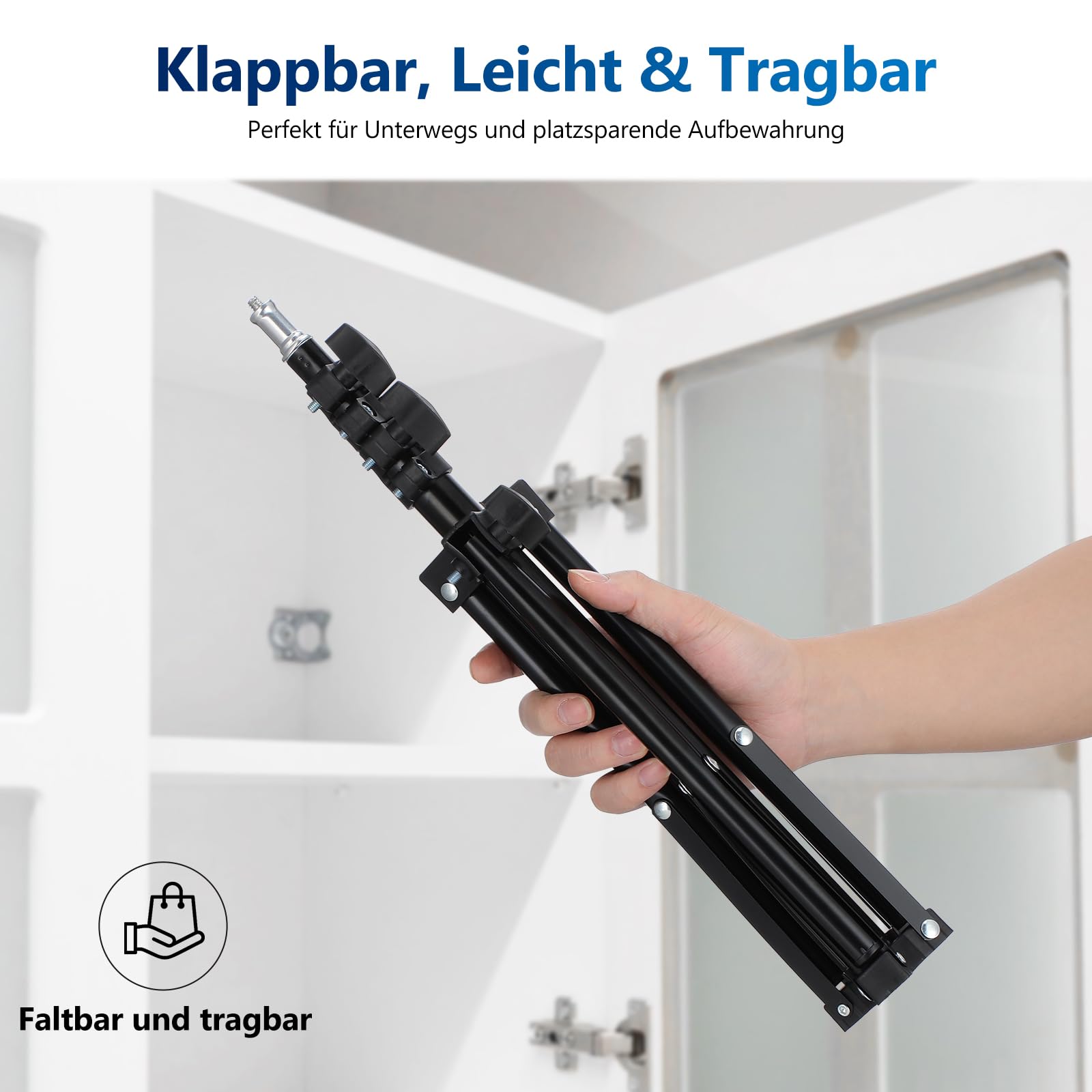 SOIMISS Beamer Ständer, Multifunktionaler Beamer Stativ mit Klappbar, Verstellbarer Höhe Von 40cm Bis 110cm, Projektor Halterung mit Klein Tablett, Laptop Ständer Tragbarer Projektorständer für Kamer