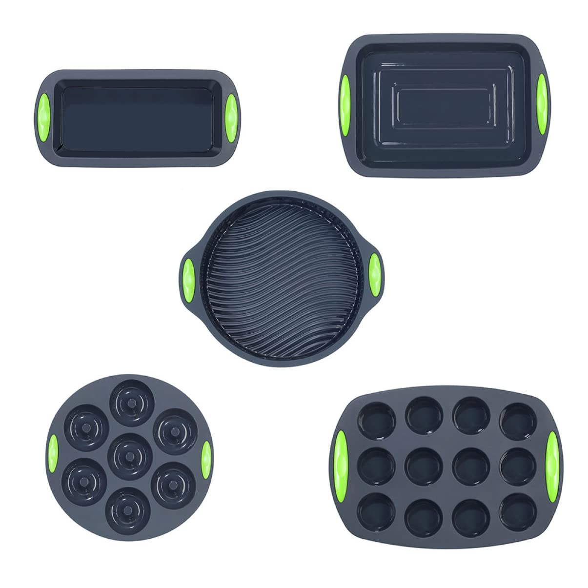 PRETYZOOM Moldes de Silicona para Hornear Pasteles Reutilizables y Fáciles de Limpiar Set de 5 Ideales para Cocina y Repostería Casera