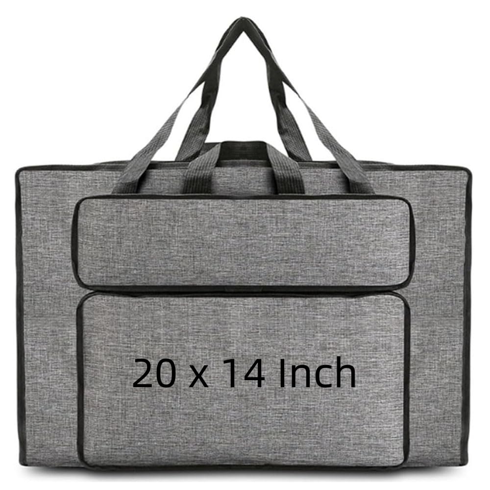 Art Portfolio Case 20 x 14 Inch Artist Portfolio Carrying Case with Shoulder Strap Painting Drawing Board Storage Bag Waterproof Carry Bag for Artwork Drawing Painting Board Photography Poster