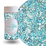 Sprinkle Pop Glass Slipper Princess Sprinkle Mix| Blue White Sprinkles with ~20 Frozen Shoe Wafer Paper and Silver Dragees| Girl Sprinkles Made in USA for Decorating Birthday Cupcakes Cake Donuts, 4oz