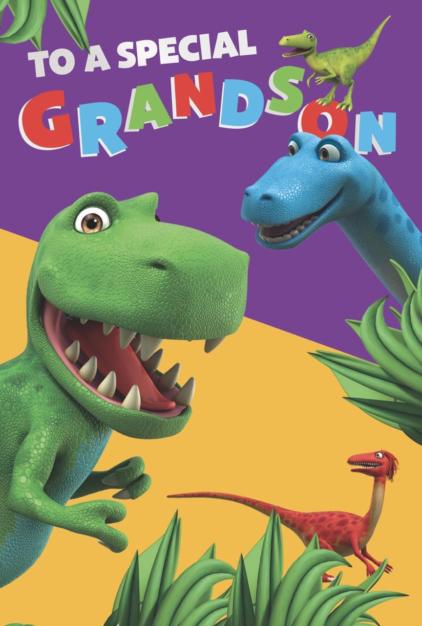DINOSAUR ROAR BIRTHDAY CARD GRANDSON