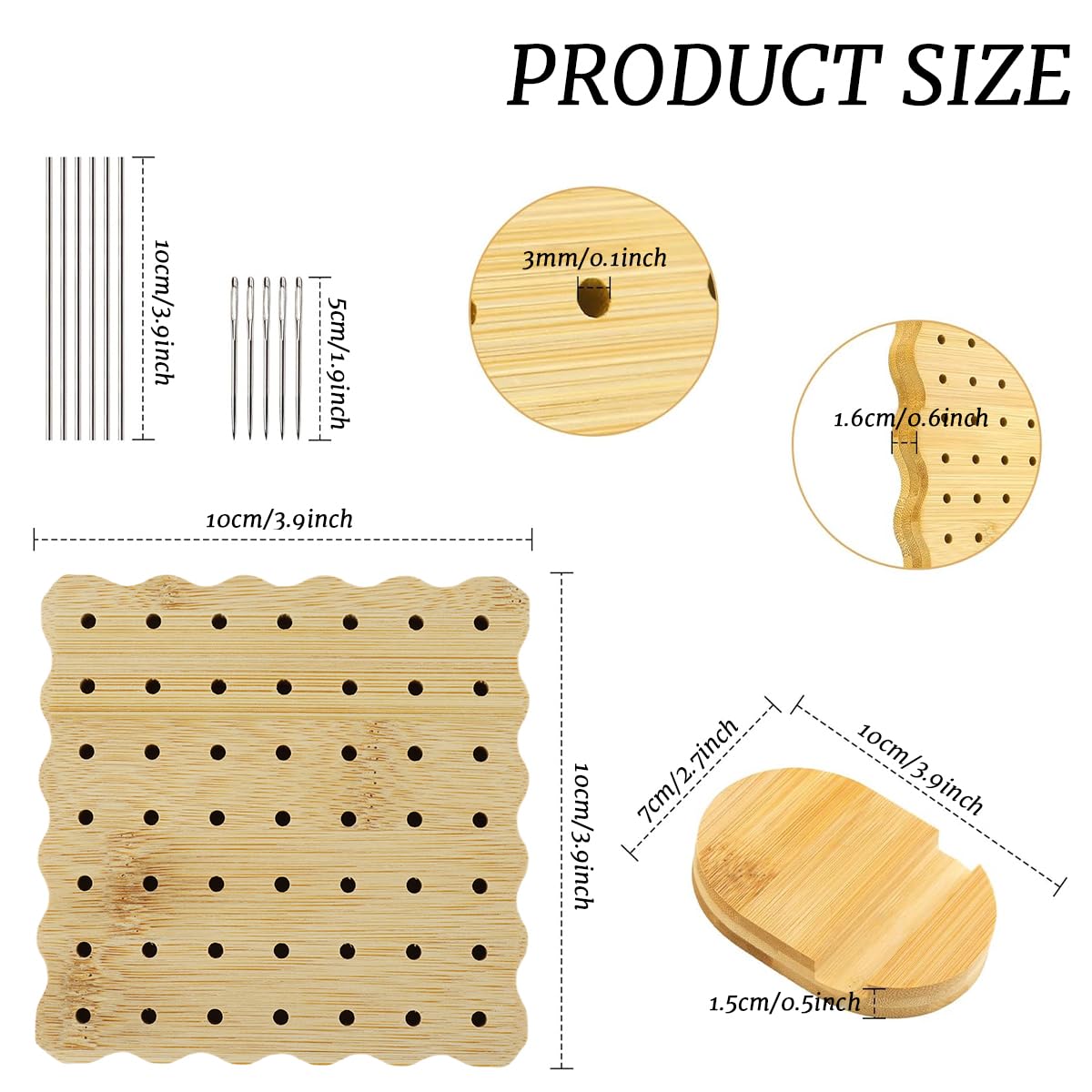 HASTHIP® 4" Blocking Boards for Crochet Projects with Rose Pattern