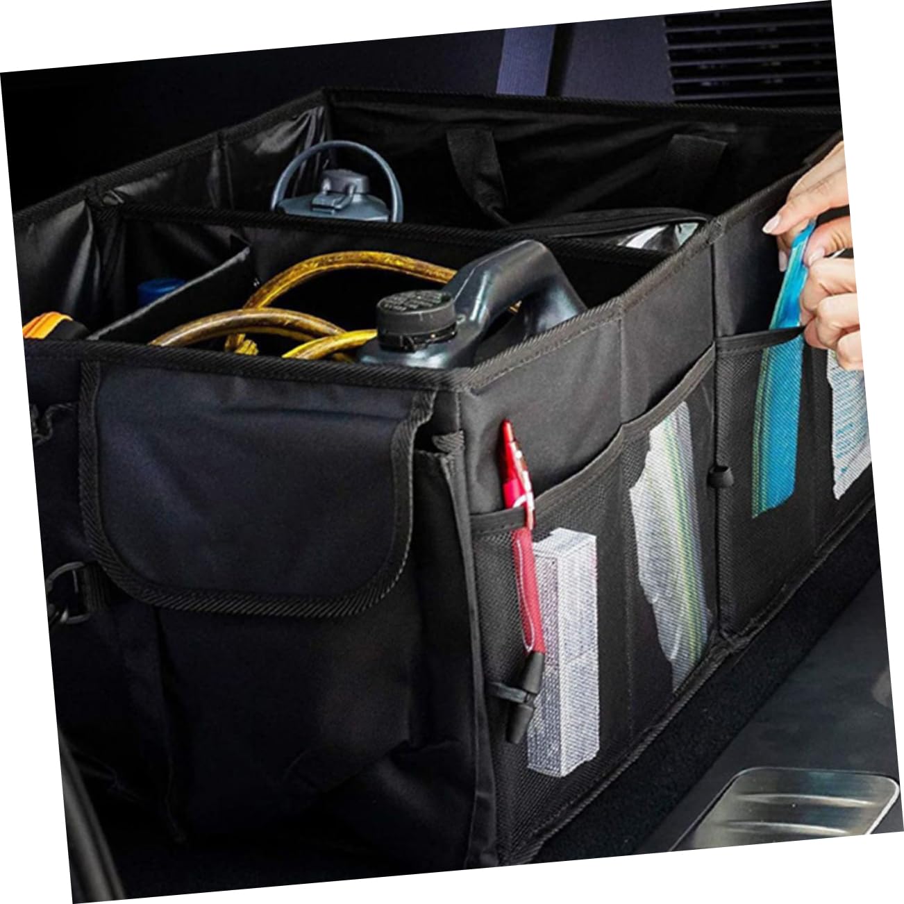 MAGICLULU Organizador de Maletero Multifuncional de Oxford Caja de Almacenamiento para Coche con Compartimentos para Organizar y Equipos Deportivos para y Camping