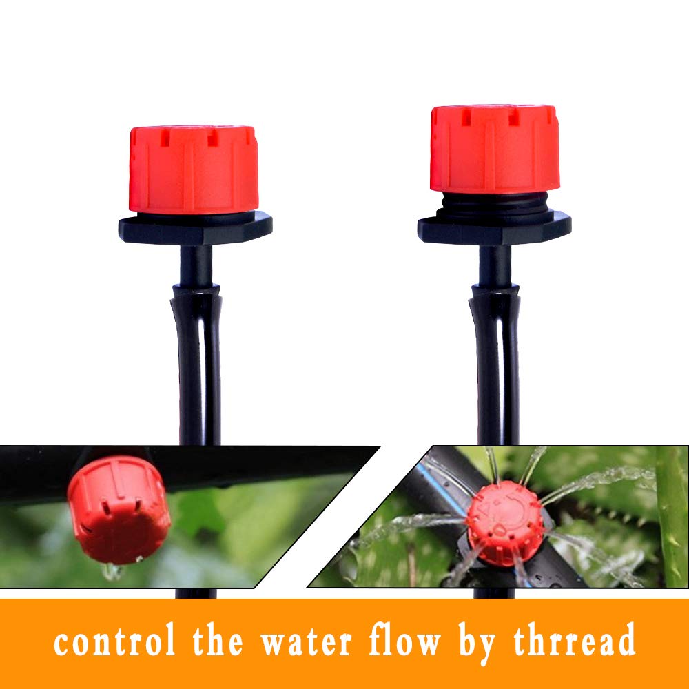 100 unidades de salida ajustable de 1/10 cm, elegante sistema de riego antigoteo, para camas de flores, jardines, césped, hierbas y jardines.