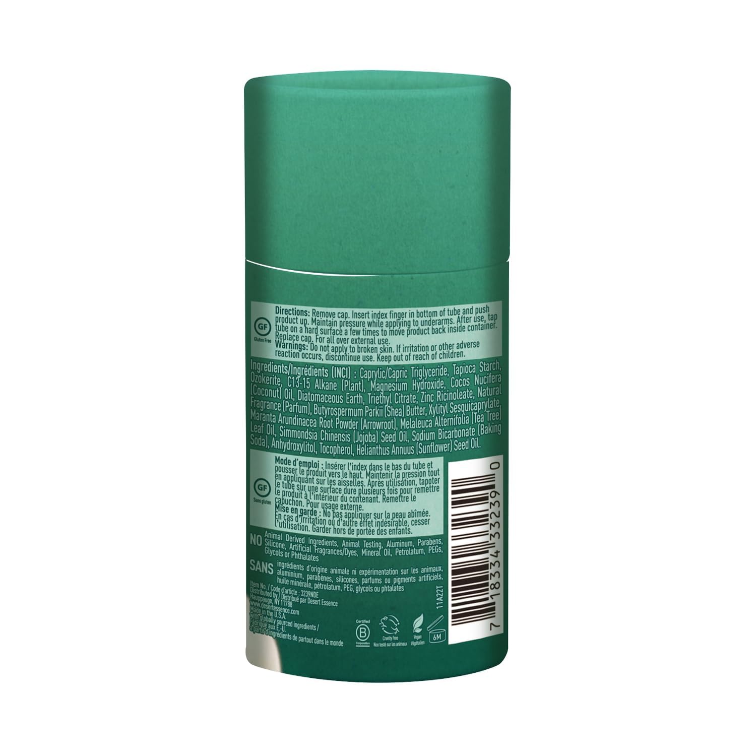 Desert Essence - Dezodorant w proszku o świeżym zapachu - 63 g - Zestaw 3 sztuk