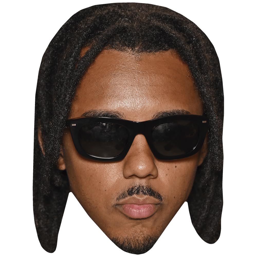 Jules Kounde (Sunglasses) Celebrity Mask, Flat Card Face, Fancy Dress Mask