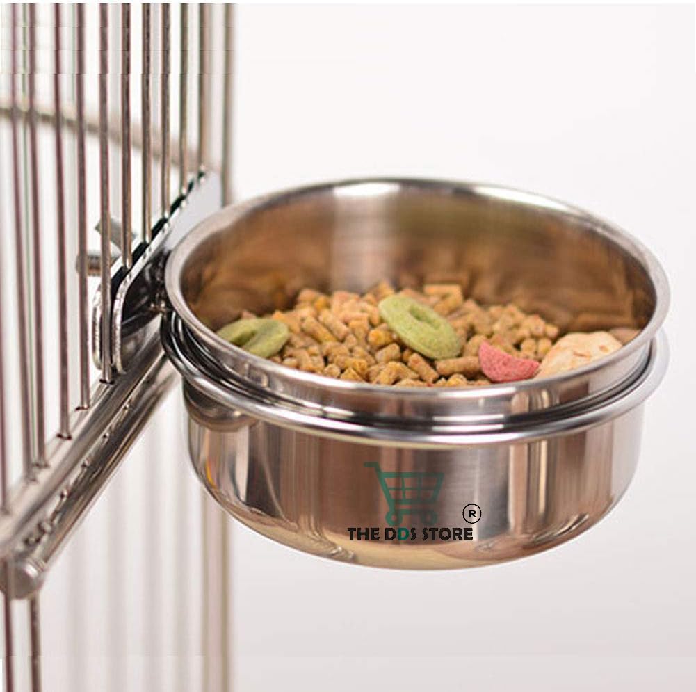 Pet Dog Stainless Steel Coop Cups with Clamp Holder - Detached Dog Cat Cage Kennel Hanging Bowl,Metal Food Water Feeder for Small Animal Ferret Rabbit (500 ml) (B0CLYLSPT7) Amazon Price History, Amazon Price Tracker