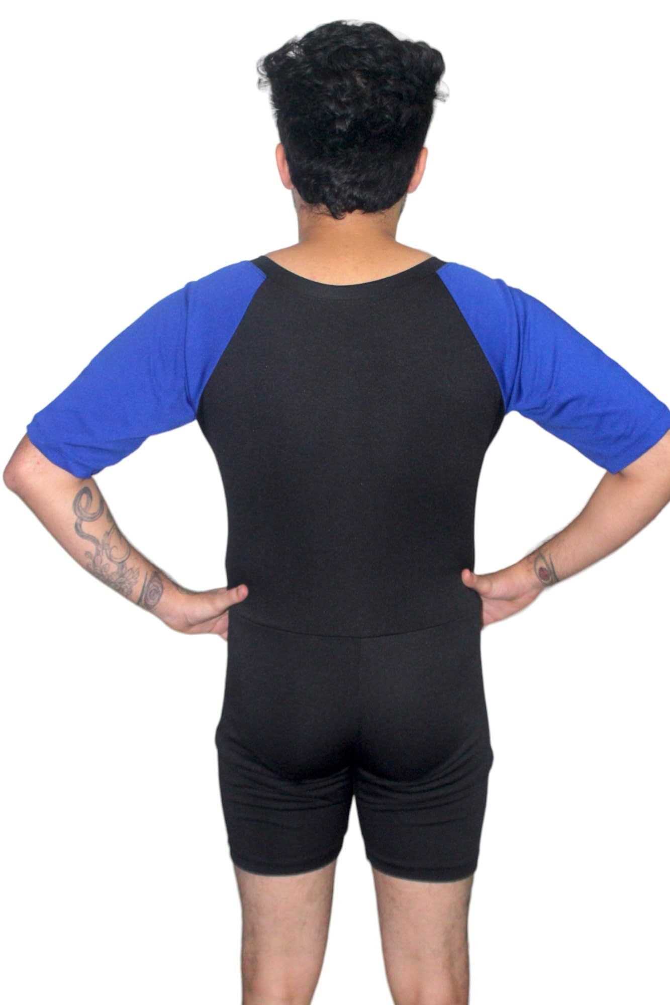 qua Holic Premium Swimsuit | Wrestling | Weightlifting | Skating | Multy Sports Costume for Men (S, Black) 2