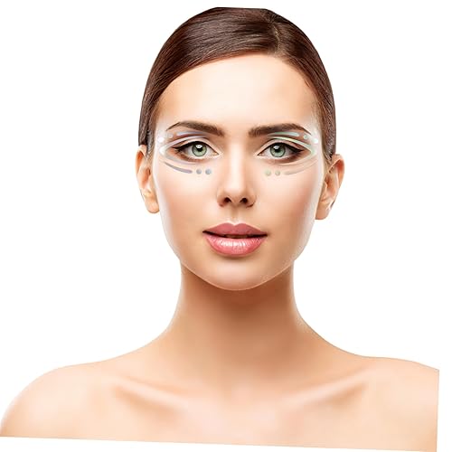 minkissy 6Pcs Temporary Eyebrow Eyeliner Tattoos Stickers for Women Festival Face Makeup Safe Skin Friendly Eye Stickers for Halloween Carnival Parties