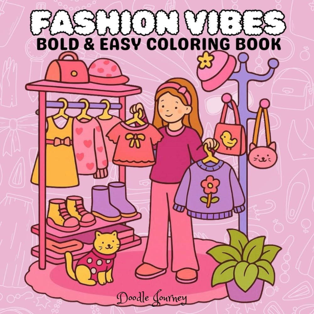 FASHION VIBES: BOLD & EASY COLORING BOOK