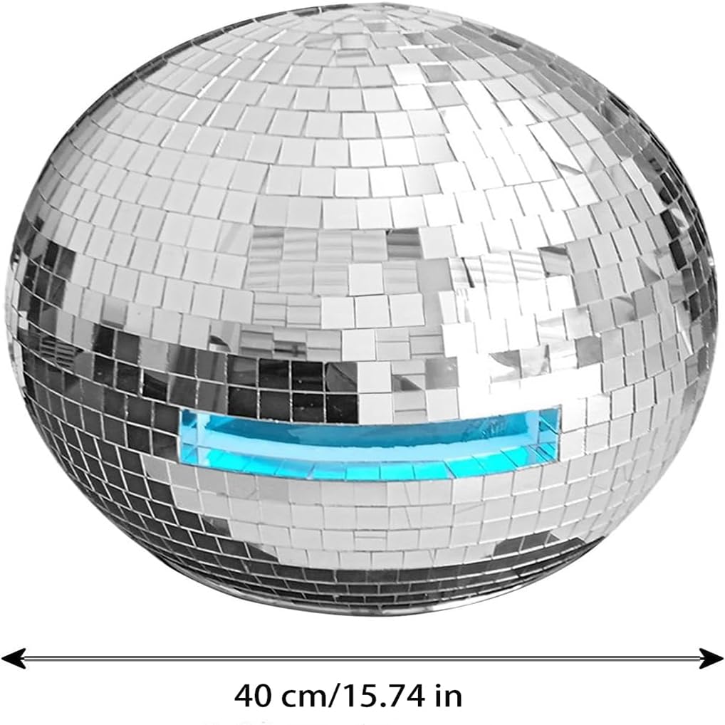 Kask z lustrzaną kulą z odblaskowymi płytkami i światłami LED, kask z kulą dyskotekową, błyszczące dekoracje na imprezę dyskotekową, kolorowe światła pełne