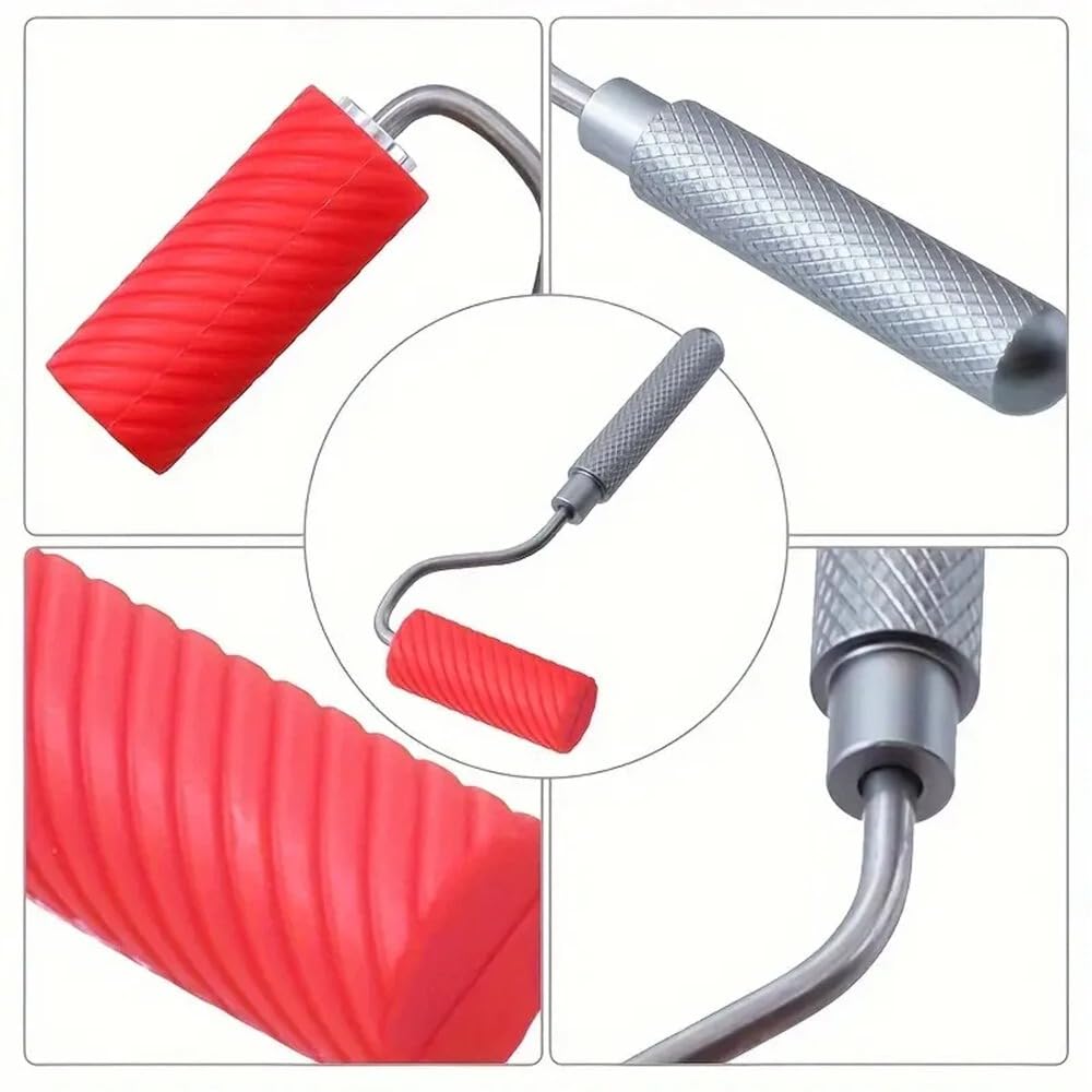 Reusable Silicone Woodworking Glue Roller with Tray - Carpenter’s Paint Application Tool Container (5Pcs)